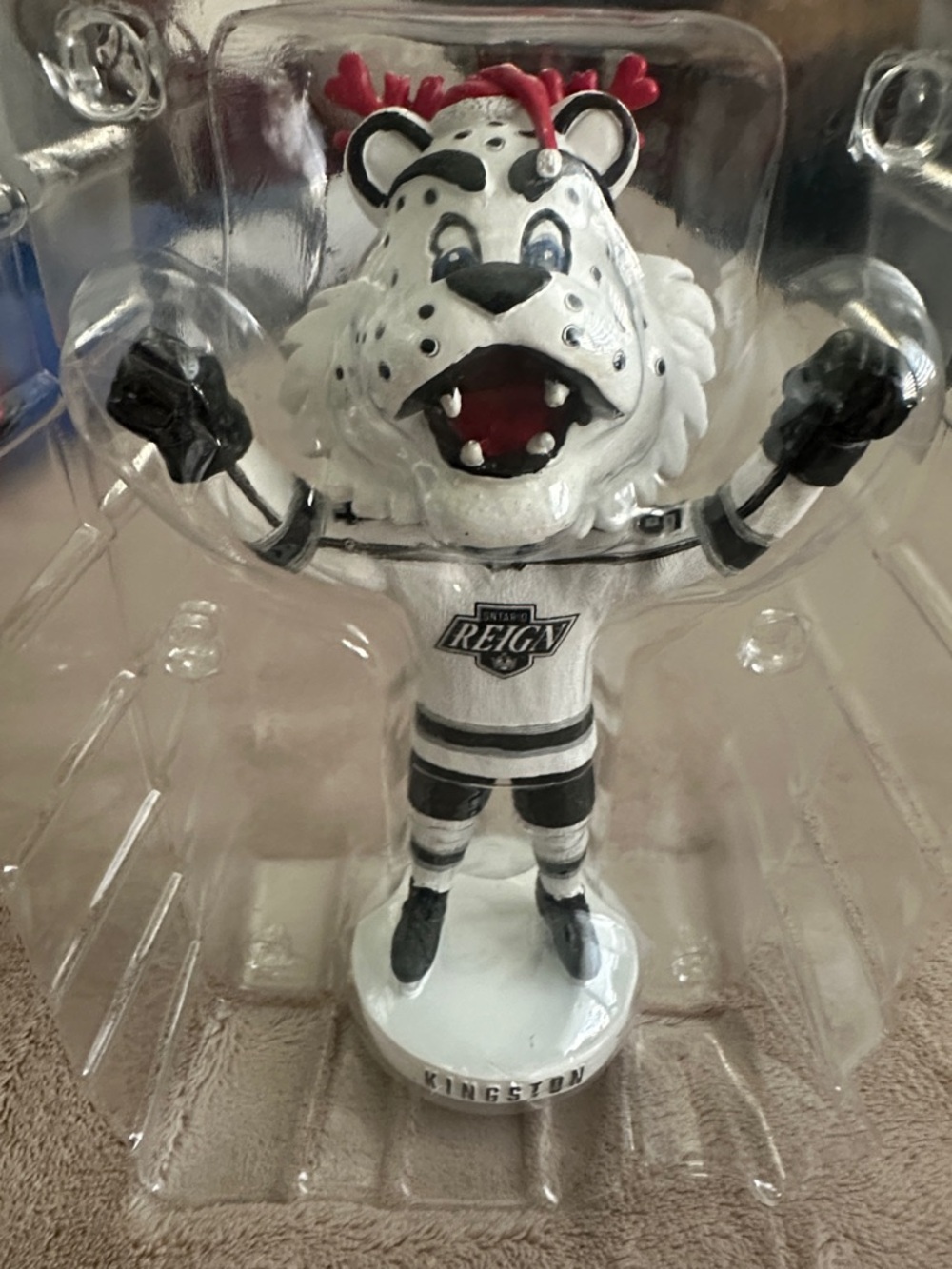 Reign White, Black & Red Mascot Figure